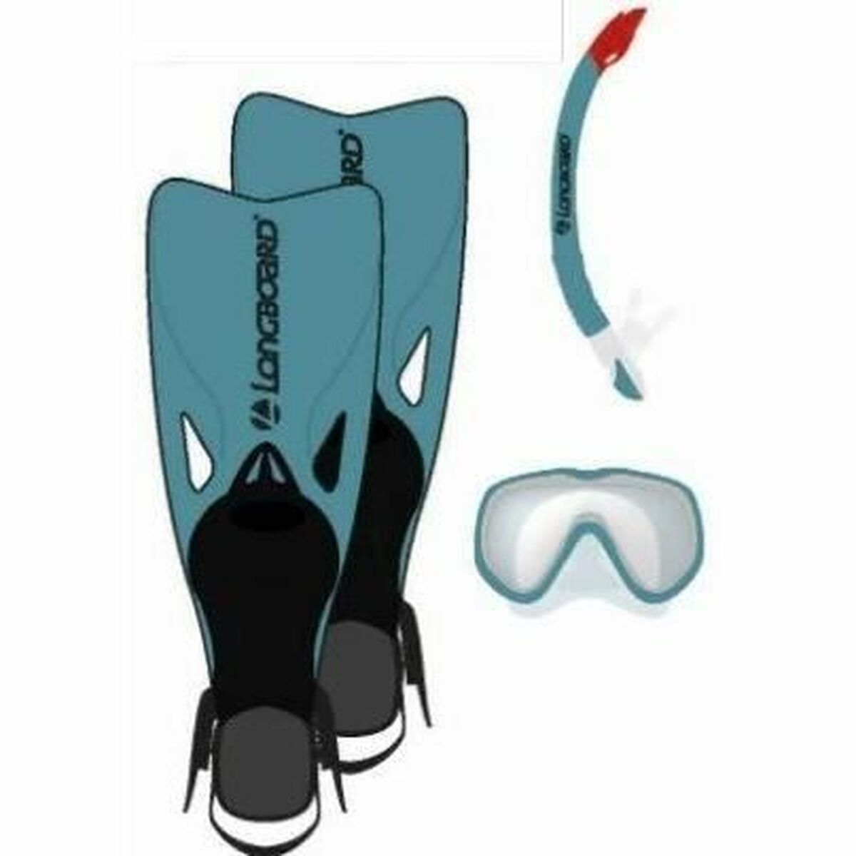 Diving Goggles with Snorkle and Fins Longboard 42-45-0
